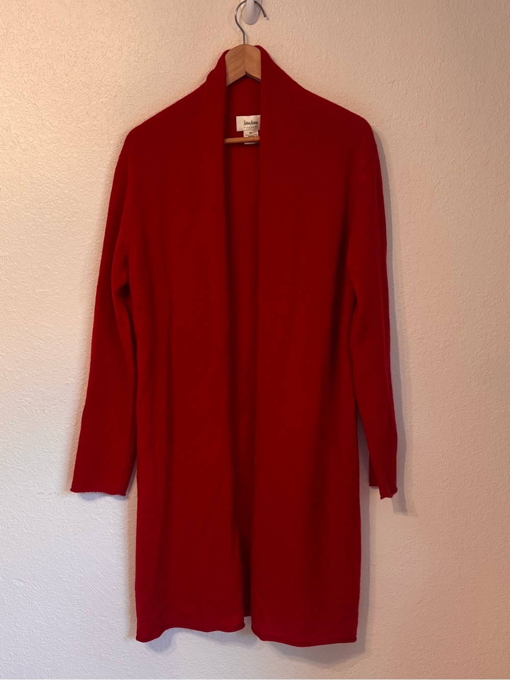 Neiman Marcus Cashmere Open Front Long Line Cardigan XL
